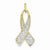 14k Gold & Rhodium Ribbon Pendant, Pendants for Necklace