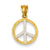 14k Gold & Rhodium Peace Pendant, Pendants for Necklace