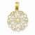 14k Gold & Rhodium Diamond-cut Round Pendant, Pendants for Necklace
