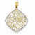14k Gold & Rhodium Diamond-cut Filigree Swirl Pendant, Pendants for Necklace