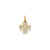 Small Polished Cross w/ Rhodium Hearts Charm in 14k Gold