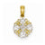 14k Gold & Rhodium Small Polished and Textured Pendant, Pendants for Necklace
