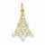 14k Gold & Rhodium Polished Fancy Pendant, Pendants for Necklace