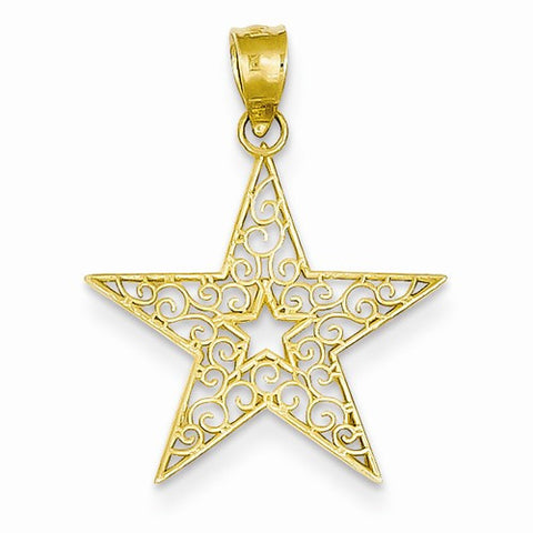 14k Gold Filigree Star pendant, Exquisite Pendants for Necklace