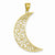 14k Gold Filigree Moon Pendant, Pendants for Necklace