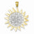 14k Gold & Rhodium Sun Filigree Pendant, Pendants for Necklace