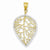 14k Gold & Rhodium Leaf Pendant, Pendants for Necklace