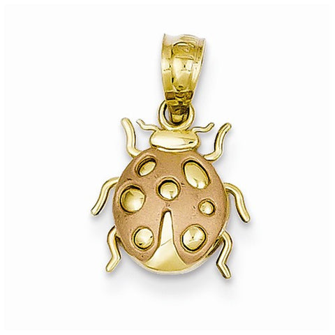 14k Gold Two Tone Ladybug Pendant, Pendants for Necklace