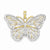 14k Gold and Rhodium Butterfly Pendant, Pendants for Necklace