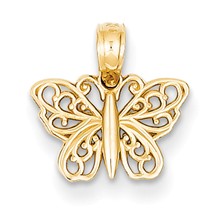 14k Gold Filigree Butterfly Charm hide-image