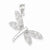 14k White Gold Diamond-cut Dragonfly Pendant, Pendants for Necklace
