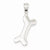 14k White Gold Polished Dog Bone Pendant, Pendants for Necklace