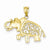 14k Gold Filigree Elephant Pendant, Pendants for Necklace