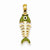 14k Gold Fish w/Enamel Pendant, Pendants for Necklace