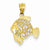 14k Gold Filigree Fish Pendant, Pendants for Necklace
