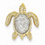 14k Gold Two-tone White & Yellow Gold Turtle Slide Pendant, Pendants for Necklace