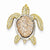 14k Gold Two-tone & White Rhodium Turtle Slide Pendant, Pendants for Necklace