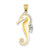 Seahorse Charm in 14k Gold & Rhodium