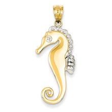 14k Gold & Rhodium Seahorse Charm hide-image