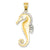 14k Gold & Rhodium Seahorse Charm hide-image