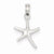 14k White Gold Small Polished Starfish Pendant, Pendants for Necklace