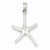 14k White Gold Polished Starfish Pendant, Pendants for Necklace