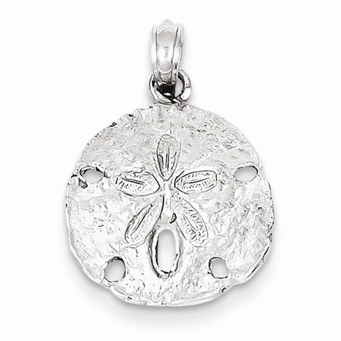 14k White Gold Sand dollar pendant, Classy Pendants for Necklace