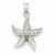 14k White Gold Polished & Textured Starfish pendant, Dazzling Pendants for Necklace
