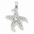 14k White Gold Polished & Textured Starfish pendant, Beautiful Pendants for Necklace