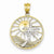 14k Gold Two tone Sun & Palm Tree Pendant, Pendants for Necklace
