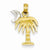 14k Gold & Rhodium Palm Tree pendant, Pendants for Necklace