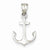 14k White Gold Polished Anchor Pendant, Pendants for Necklace