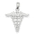 14k White Gold Solid D/C Caduceus Charm hide-image