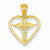 14k Gold Caduceus Heart Medical Pendant, Pendants for Necklace