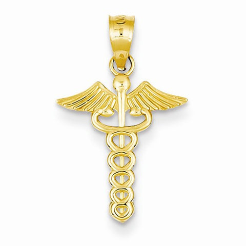 14k Gold Caduceus Medical Pendant, Pendants for Necklace