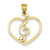 14k Gold Treble Clef in Heart Charm hide-image