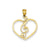 Treble Clef in Heart Charm in 14k Gold