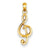 14k Gold Polished Open-Backed Treble Clef Pendant, Pendants for Necklace