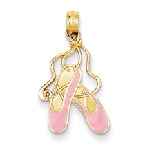 14k Gold Enameled Ballet Slippers Charm hide-image