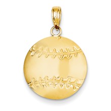 14k Gold Diamond-Cut Baseball Charm hide-image