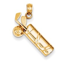 14k Gold Diamond-cut Golf Bag Charm hide-image