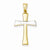 14k Gold & Rhodium Polished Cross Pendant, Pendants for Necklace