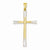 14k Gold & Rhodium Diamond Cut Hollow Cross Pendant, Pendants for Necklace