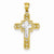 14k Gold w/Rhodium Diamond-cut Cross Pendant, Pretty Pendants for Necklace