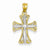 14k Gold w/Rhodium Diamond-cut Cross Pendant, Pendants for Necklace