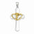 14k Gold Two-tone Cross w/Hearts Pendant, Pendants for Necklace