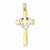 14k Gold w/Rhodium Polished Heart Cross Pendant, Pendants for Necklace