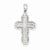 14k White Gold Polished Budded Cross pendant, Stylish Pendants for Necklace