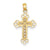 14k Gold Budded Cross Charm hide-image