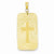 14k Gold Diamond-cut Rectangle Plate Shiny Cross Center Pendant, Pendants for Necklace